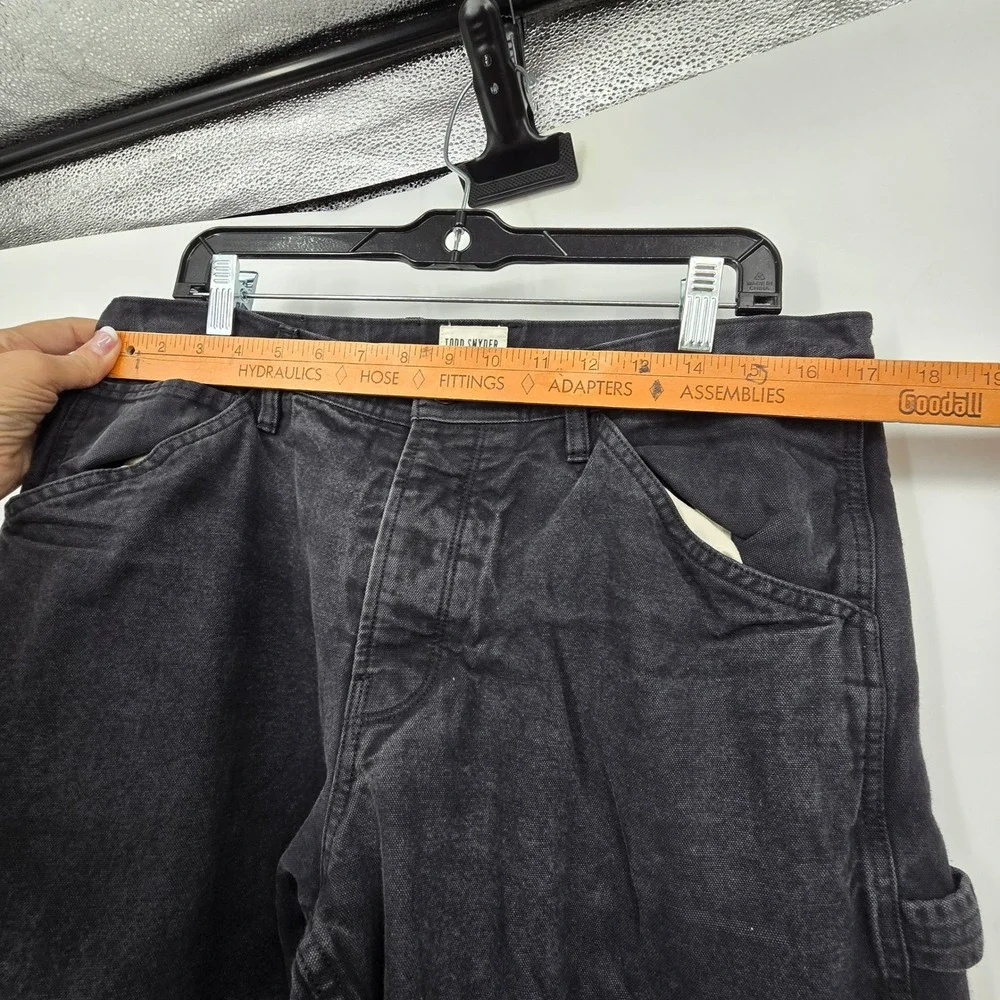 Todd Snyder Double Knee Pants Men 33x32 Black Flannel Lined Carpenter Workwear